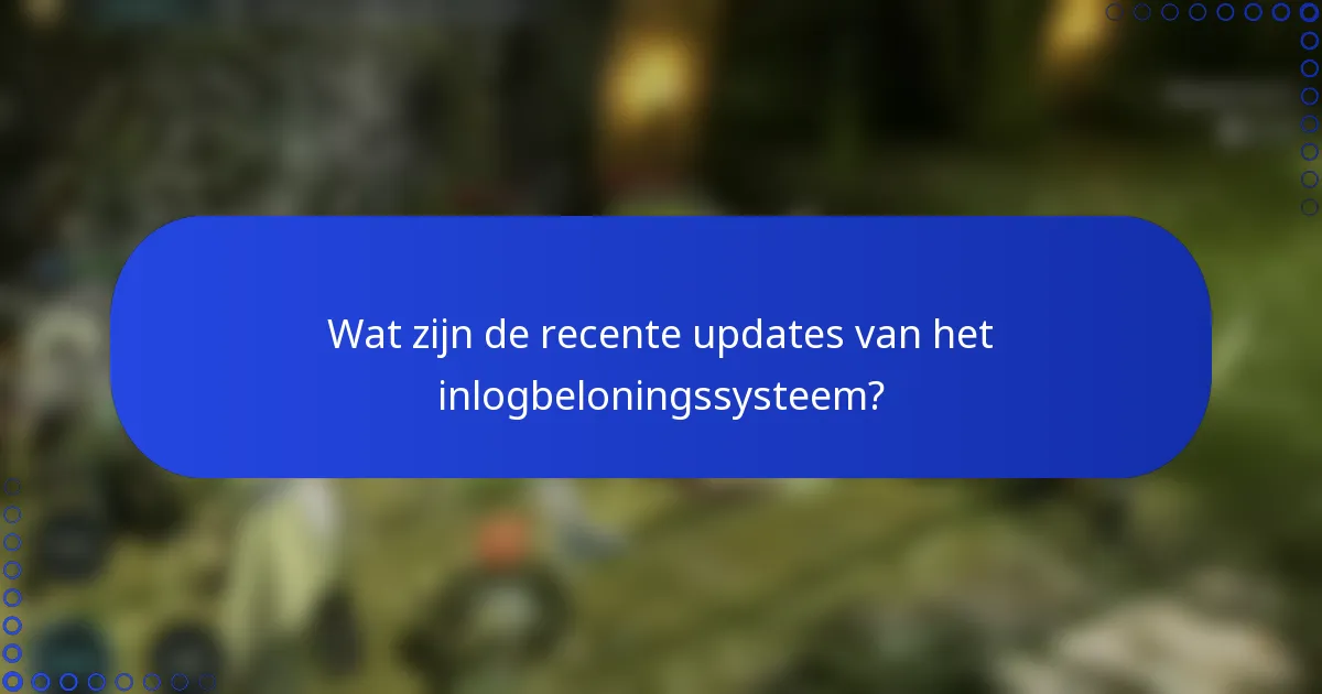 Wat zijn de recente updates van het inlogbeloningssysteem?
